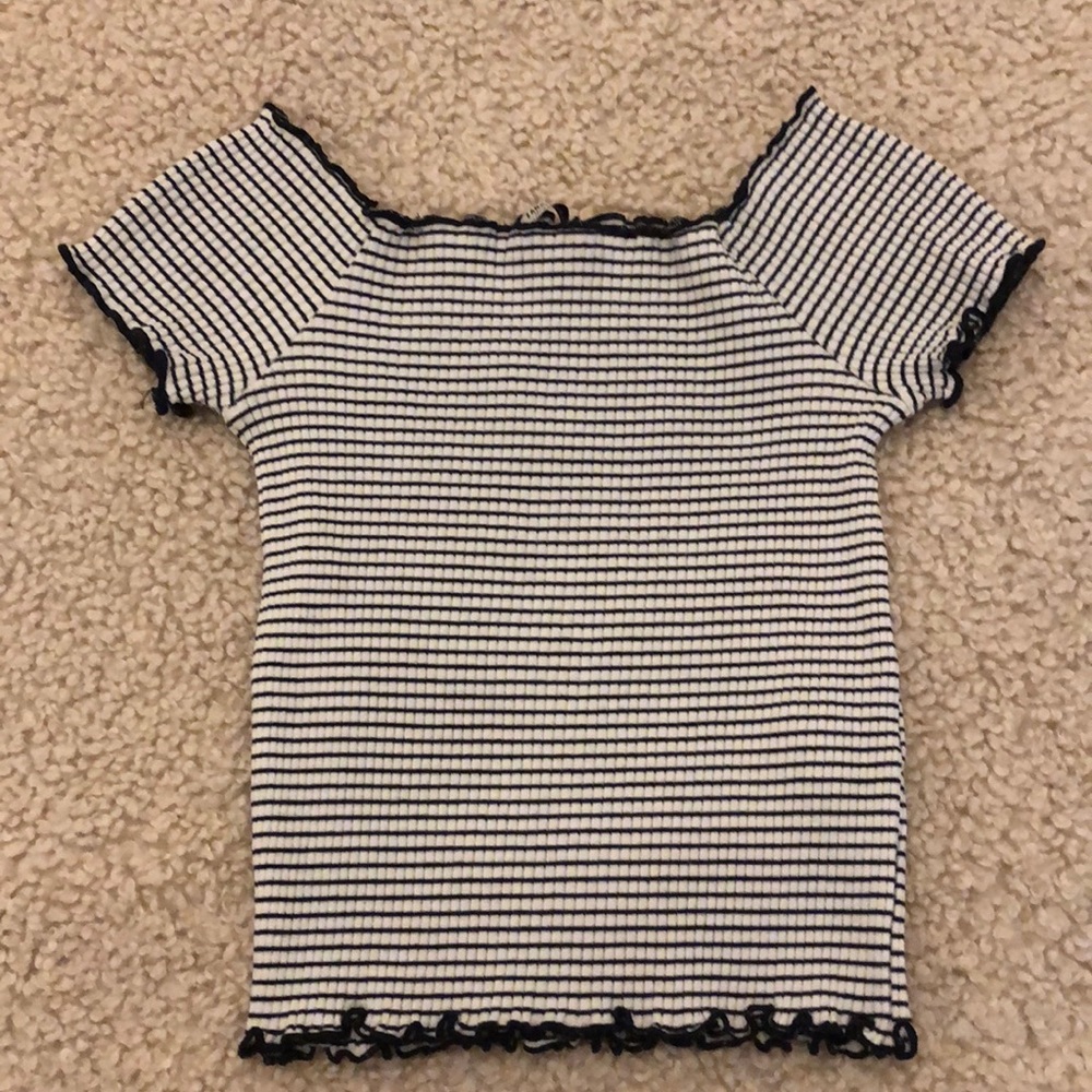 Zara off the shoulder stretch shirt